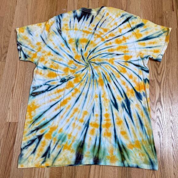 handmade tie dyed unisex tshirt two-tone spiral vneck XL - Picture 7 of 7